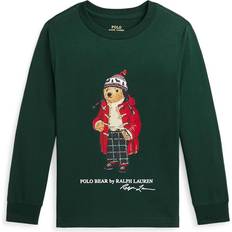 Green T-shirts Children's Clothing Ralph Lauren Kid's Polo Bear Cotton Jersey Long-Sleeve Tee - College Green (629103)