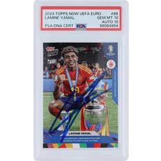 Spain Sports Fan Products Topps Lamine Yamal Spain National Team Autographed 2024 Now Youngest Player to Win the Final #66 PSA Authenticated 10/10 Card