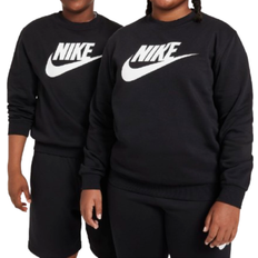 Nike Big Kid's Sportswear Club Fleece Sweatshirt Extended Size - Black/White (FD2993-010)