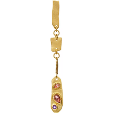 Ametyster Øreringe Maanesten Sol Single Earring - Gold/Amethyst/Sunstone/Tourmaline