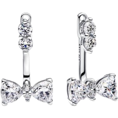 Pandora Earrings on sale Pandora Sparkling Bow Drop Earrings - Silver/Transparent