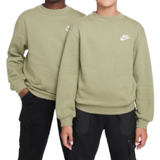 Nike Big Kid's Sportswear Club Fleece Sweatshirt - Oil Green/White (FD3006-386)