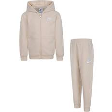 Full zip tracksuit Nike Little Kid's Full Zip Club Hoodie Set - Sanddrift (86L445-X5C)