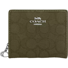Coach Snap Wallet In Signature Jacquard - Non Leather/Silver/Olive Drab