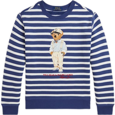 Rayé Sweats Polo Ralph Lauren Boy's Striped Polo Bear Fleece Sweatshirt - Light Navy Hmngway