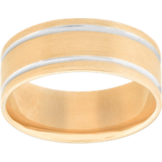 Pompeii3 Two Tone Wedding Band Ring 8mm - Gold/White Gold