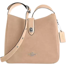 Coach Suede Bags Coach Hadley Convertible Crossbody Bag In Suede - Silver/Light Taupe