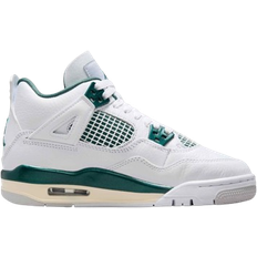 Air Jordan 4 Retro GS  - White/White/Neutral Grey/Oxidized Green