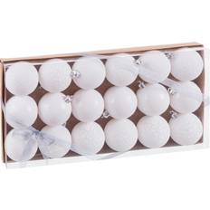 BigBuy Home Set of Plastic Balls White Christmas Tree Ornament 18pcs