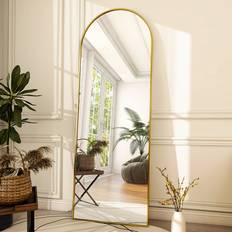 Gold Floor Mirrors Latitude Run W008260876 Gold Floor Mirror 21x64"