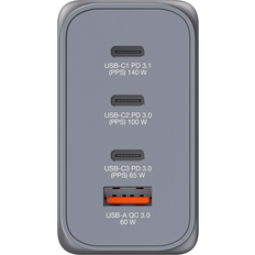 Hurtigopladning 3.0 - Oplader - USB-C Batterier & Opladere Verbatim GNC-140 GaN Charger 240W