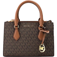 Michael Kors Sheila Small Faux Saffiano Leather Satchel - Brown