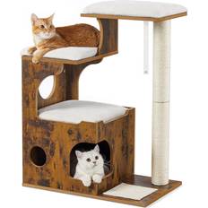 Cat tree Feandrea Cat Tower Tree with 3 Beds and Cave 86cm