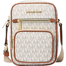 Michael Kors White Crossbody Bags Michael Kors Jet Set Medium Signature Logo Crossbody Bag - Vanilla