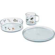 Baby servies uitverkoop Liewood Geschirr-Set 3 Teile Siva Sea Kreatur Sandy