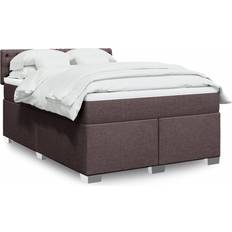 160cm Kontinentalsängar vidaXL Ramsäng Med Madrass Mörkbrun 160x200 cm Kontinentalsäng