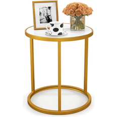 Dortala Round White/Gold Coffee Table 40cm