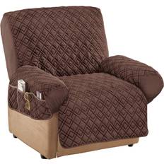 Loose Armchair Covers on sale Collections Etc Diamond-Shape Quilted Stretch Recliner Loose Armchair Cover Brown (219.7x86.4cm)