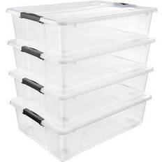 Boxes & Baskets Sorbus 4 Pack 40qt Underbed Bins Clear Storage Box