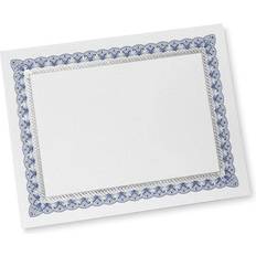 Silver Office Papers Gartner Studios White Blue and Silver Ornate Foil Border 80lb 8.5 x 11 Set of 15