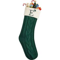 Stockings Mr. Pen Large Christmas Stockings 18" Letter E Green and Cream Stocking