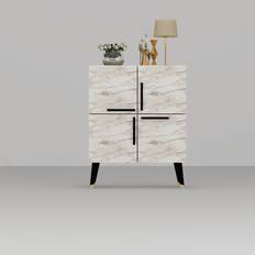Makro Konsollbord 70 cm Vit Svart Avlastningsbord