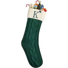 Stockings Mr. Pen Large Christmas Stockings 18" Letter K Green and Cream Stocking