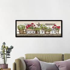 August Grove Geranium Shelf Gallery-Wrapped Canvas 40.64cm H x 121.92cm W x 3.81cm D Framed Art