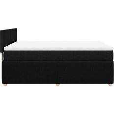140 cm - Enkeltsenge Kontinentalsenge vidaXL Med Madras 140x190 cm Stof Sort Kontinentalseng