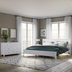 White Bed Packages Merax 3-Piece King Bedroom Furniture Set