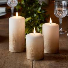 Con Iluminación Velas Lights4fun Bronze Ombre LED Pillar Trio Candle