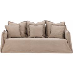 Venture Home Beige Sofaer Venture Home Oskarshamn 3 Pers Beige-Brun Stof Og Birketræ Sofa 3 personers