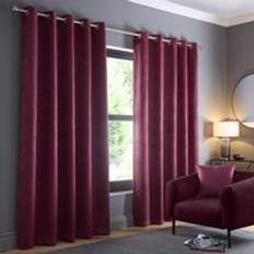 Eyelets - Purple Curtains Fusion Strata Dimout Eyelet Curtains 117cm x 137cm