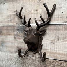 Cast Iron Stag Head Wall Rack 26cm H X 21cm W X 11cm D