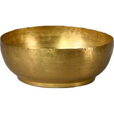 Brass Bowls Serene Spaces Living Antique Brass Decorative 4.75" Tall 12" Diameter Bowl