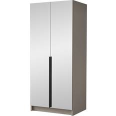 Mirjan24 Med Spegel 100 cm Beige Svart Garderob 100x210cm