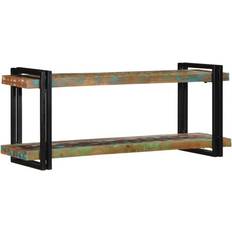 Multicoloured Shelves vidaXL Multicolour Solid Wood Wall Shelf