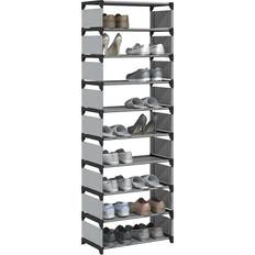 Grey - Steel Shoe Racks vidaXL 10-Tier Grey 54 x 28 x 158 cm Shoe Rack