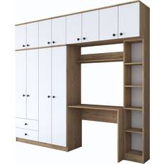 Valnöt - Vita Klädförvaring Fryderyk 240 x 216.8 cm Valnöt Vit Garderob