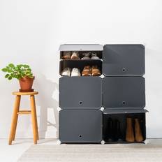 InnovaGoods Bärbart Modulärt Skoskåp Grå 28 Par Skoställ