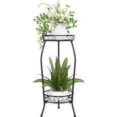 Vecelo 2 Tier Metal Outdoor Plant Stand 19.3 in