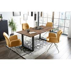 SalesFever 5-Piece Silver 75cm H x 160cm W x 90cm D Dining Set