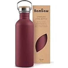 Gula Vattendunkar Bambaw Vattenflaska 750 ml Röd