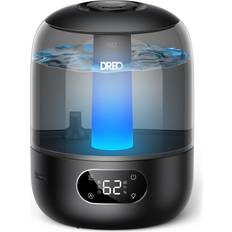 Dreo Humidifiers for Bedroom, Cool Mist Ultrasonic Humidifiers with 30Hr Runtime, Top Fill 3L Tank, Easy Clean, Humidity Sensor, Night Light for Baby, Nursery, 360 Nozzle for Plants and Home, Black