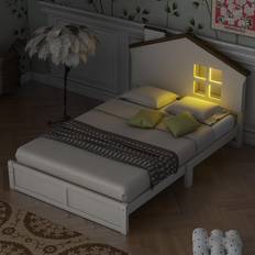 Kid's Room Harper & Bright Designs Kids Twin Bed Frame with LED Lights