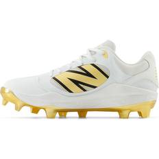 Baseball New Balance Men's Fresh Foam 3000 V7 Molded Baseball Shoe, White/Metallic Gold, 10.5