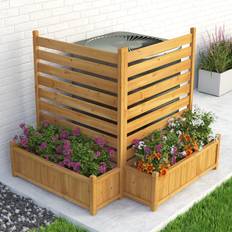 GDLF Air Conditioner Fence Outdoor Wood Privacy Screen 36" W x 45" H