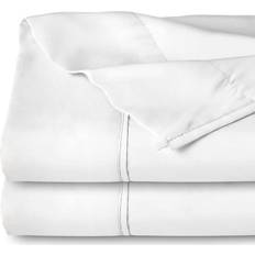 Egyptian Cotton Bed Sheets Bare Home Flat Top 102.0 H x 90.0 W in Set of 2 Bed Sheet White (259.1x228.6cm)