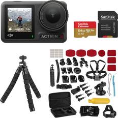 Camcorders DJI Osmo Action 4 Standard Combo, 4K/120fps Waterproof Action Camera, 10-bit & D-Log M Color Performance, Long-Lasting 160 Mins, Outdoor Camera, Bundle Extreme Sport Accessory Kit, 64GB SD Card
