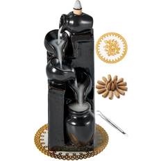 Alba Unique Cascading Basins Ceramic Waterfall Incense Holder Candlestick, Candle & Home Fragrance